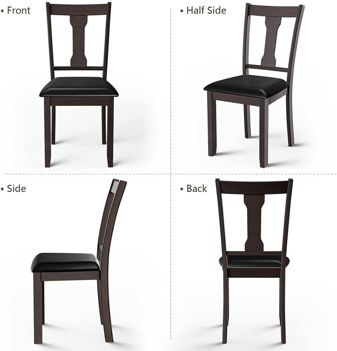 Giantex PVC Leather Modern Wood Dining Side Chair
