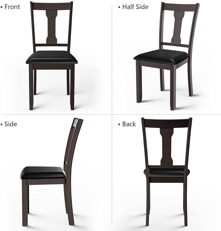 Giantex PVC Leather Modern Wood Dining Side Chair
