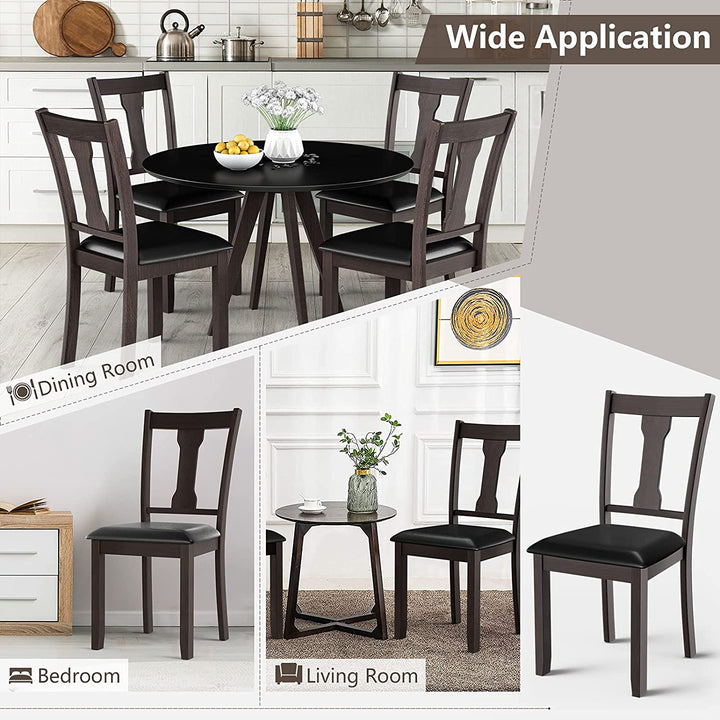 Giantex PVC Leather Modern Wood Dining Side Chair