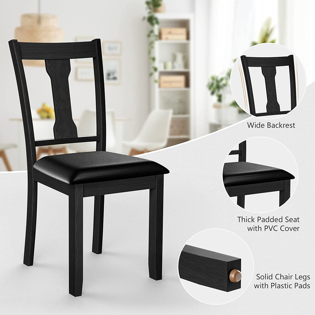 Giantex PVC Leather Modern Wood Dining Side Chair