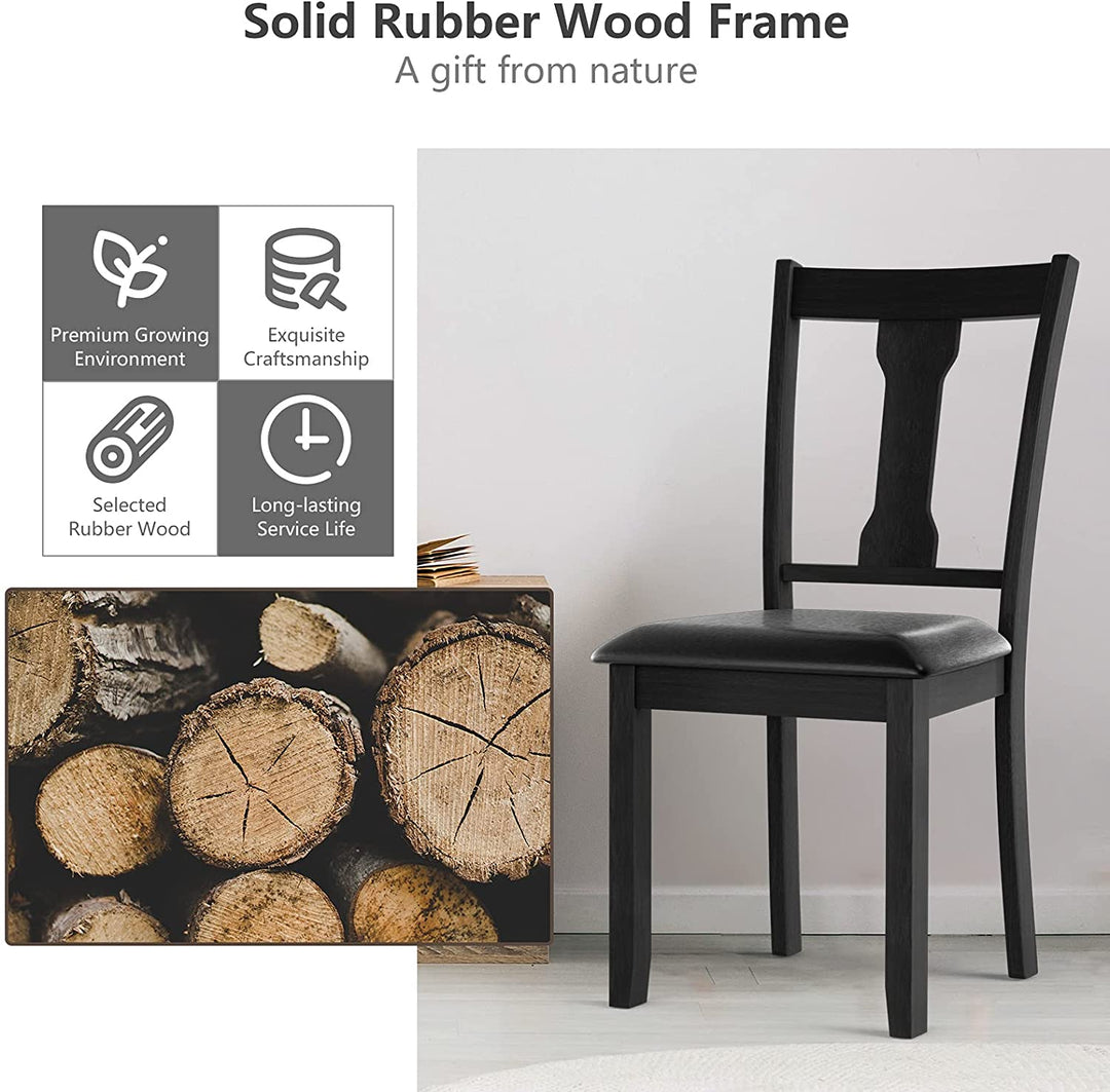 Giantex PVC Leather Modern Wood Dining Side Chair