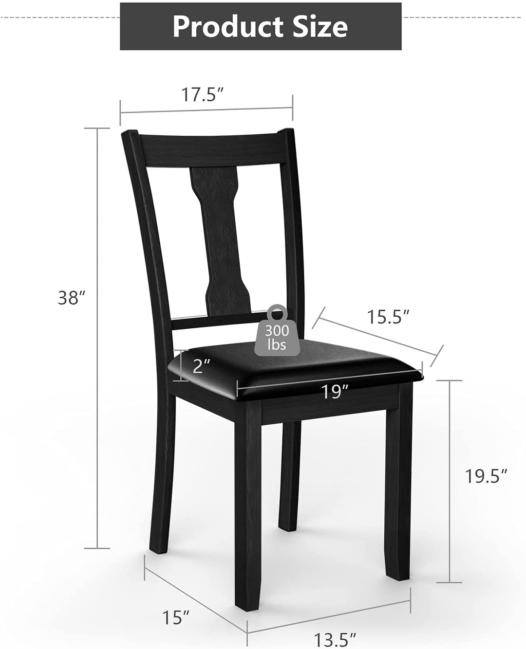 Giantex PVC Leather Modern Wood Dining Side Chair