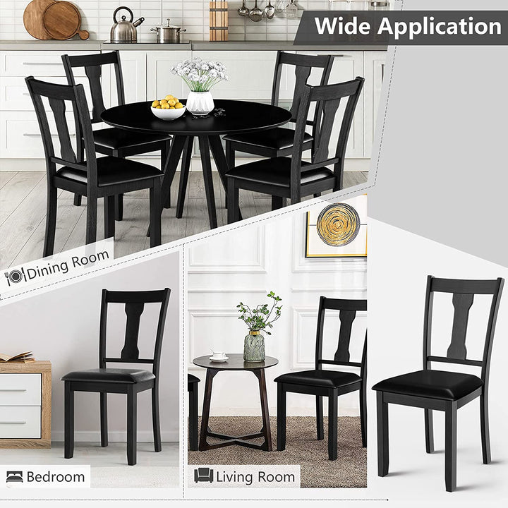 Giantex PVC Leather Modern Wood Dining Side Chair