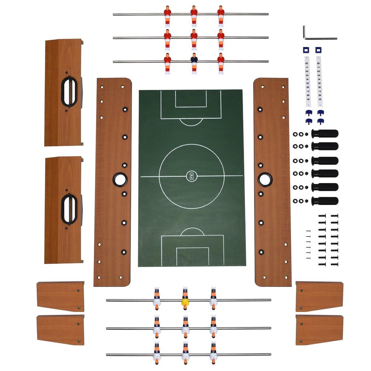 Giantex Foosball Table, 27in Mini Football Table Game w/ 2 Footballs, Score Keepers (Natural) - Giantexus