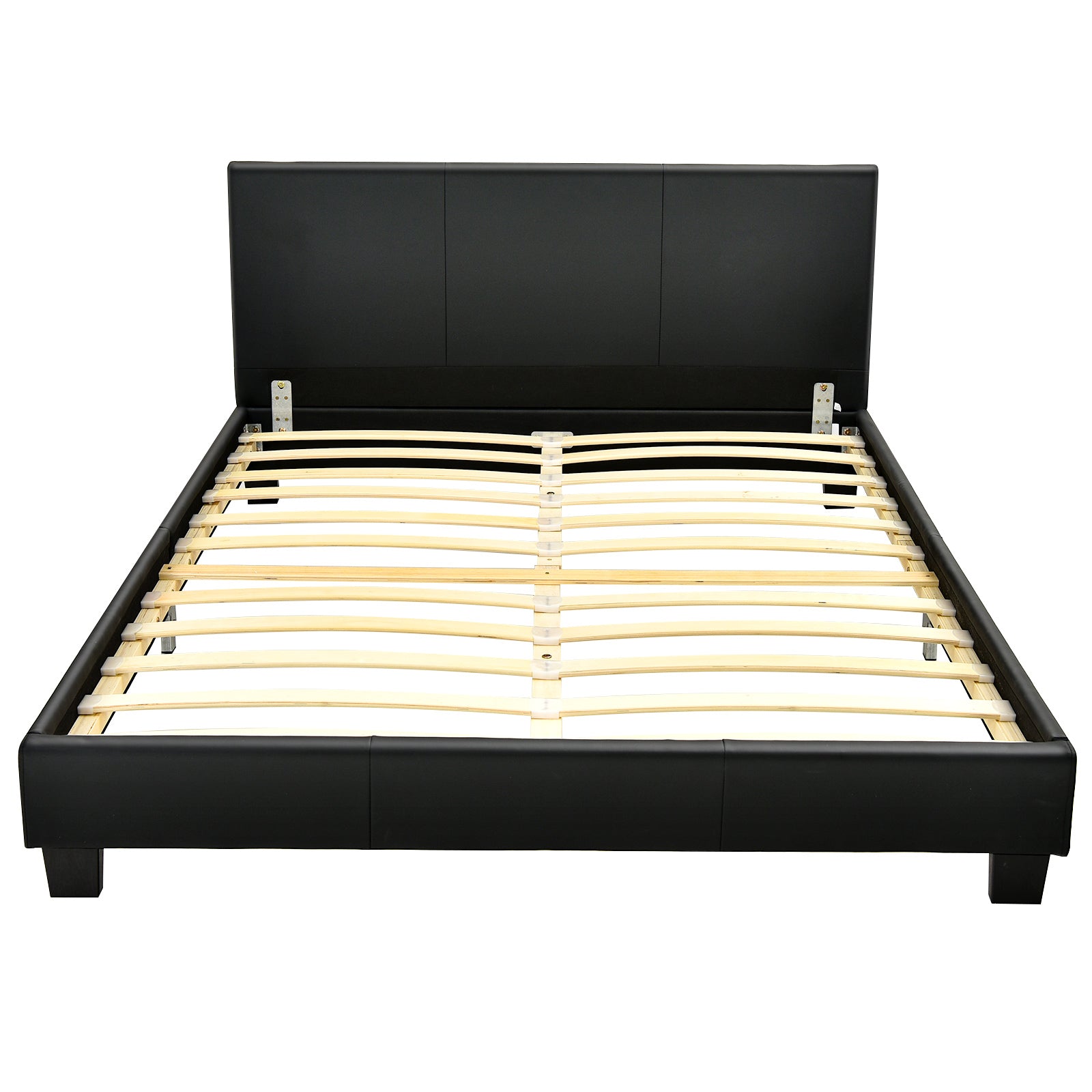 Full Size Faux Leather Upholstered Platform Bed W/Headboard