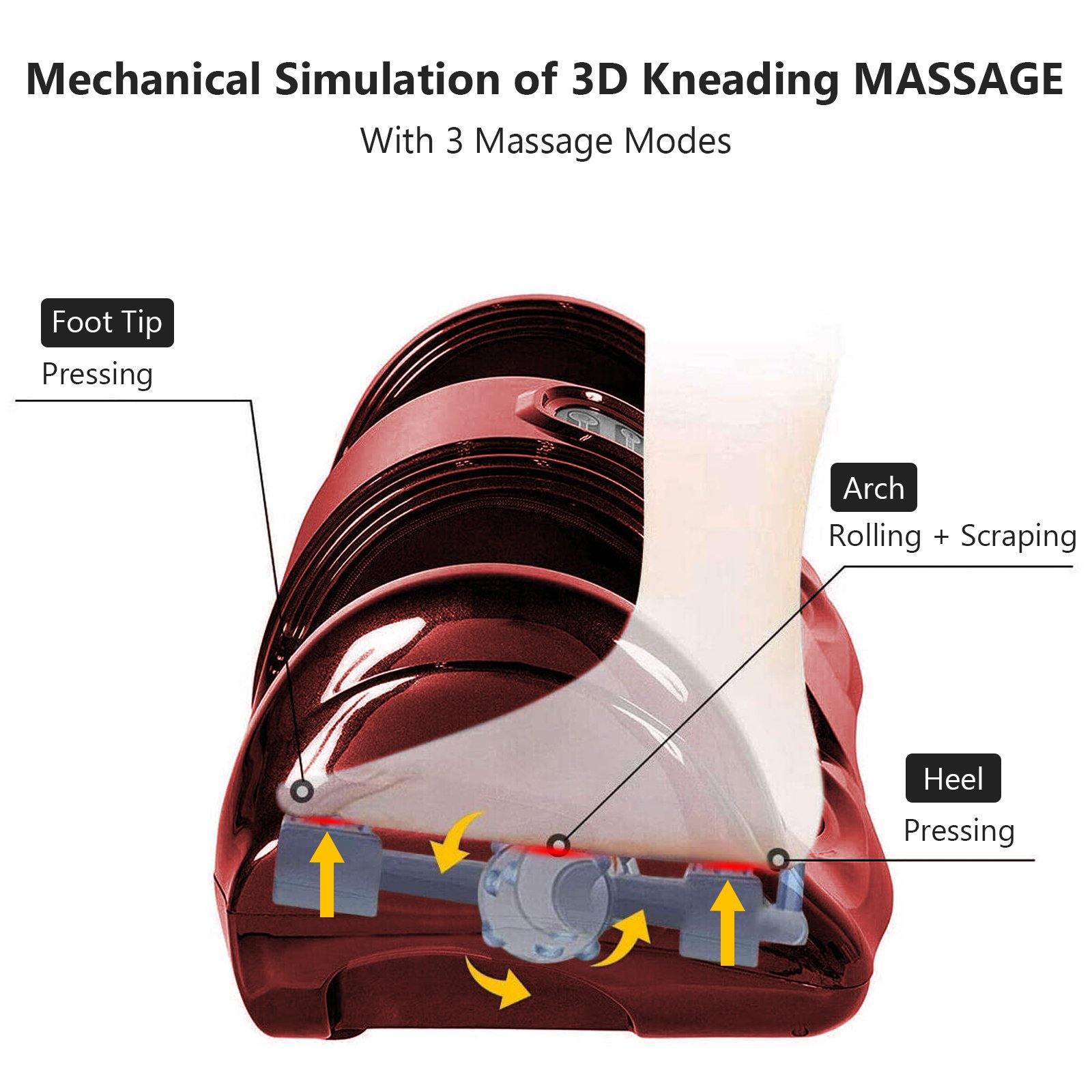 Giantex Nerve Pain Therapy Spa Gift Deep Kneading Rolling Massage for Leg Calf Ankle, Burgundy/Red/Black/Gray - Giantexus