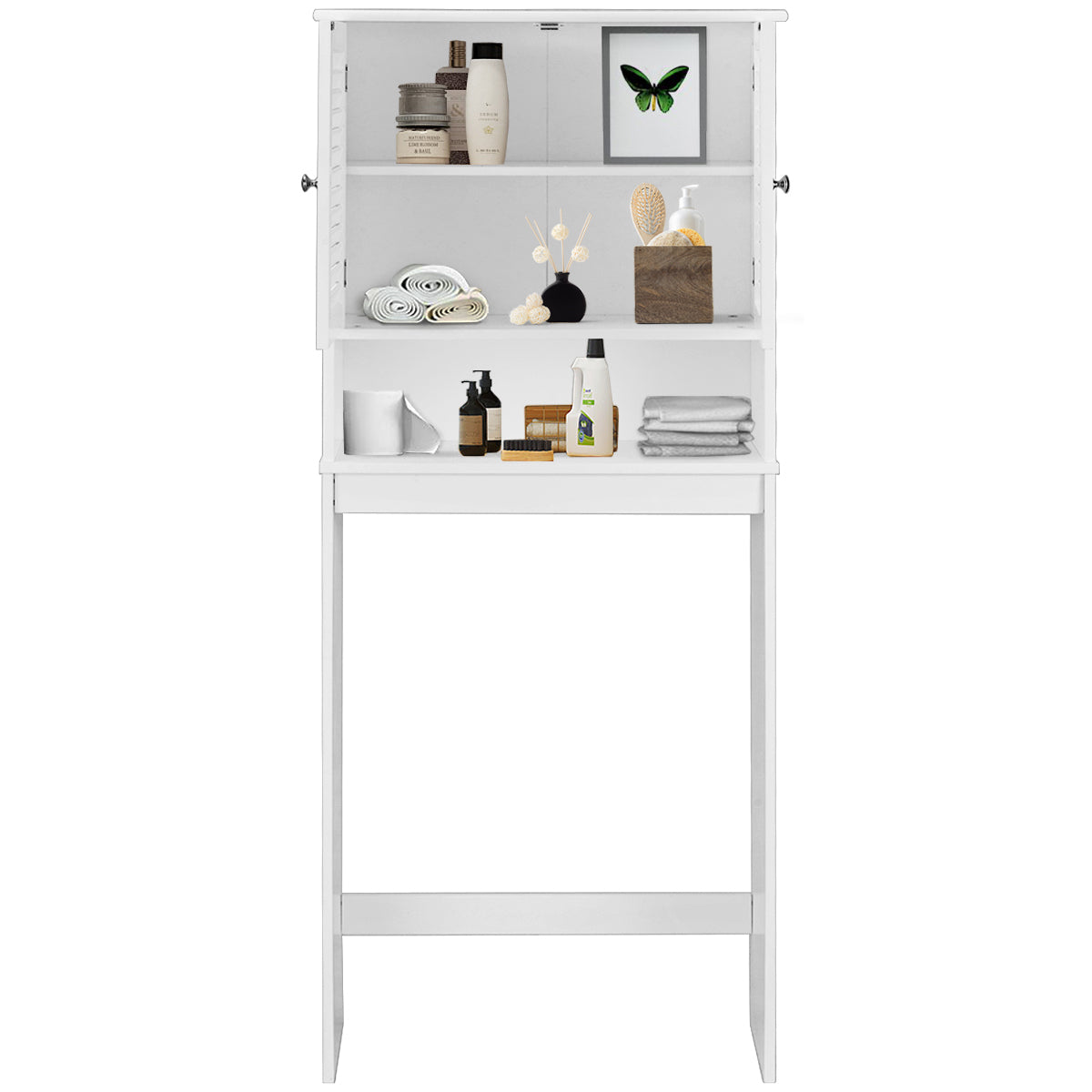 Bathroom Over-The-Toilet Space Saver Storage with Adjustable Shelf