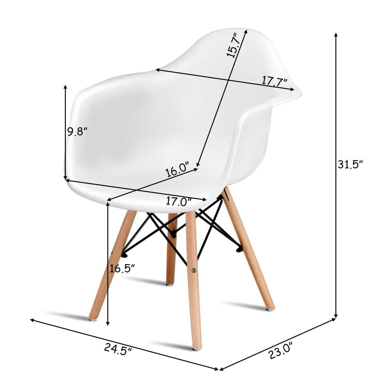 Giantex Modern Molded Dining Armchair (2)