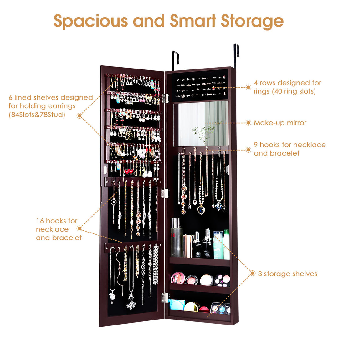 Jewelry Armoire Cabinet Wall Door Mounted - Giantex