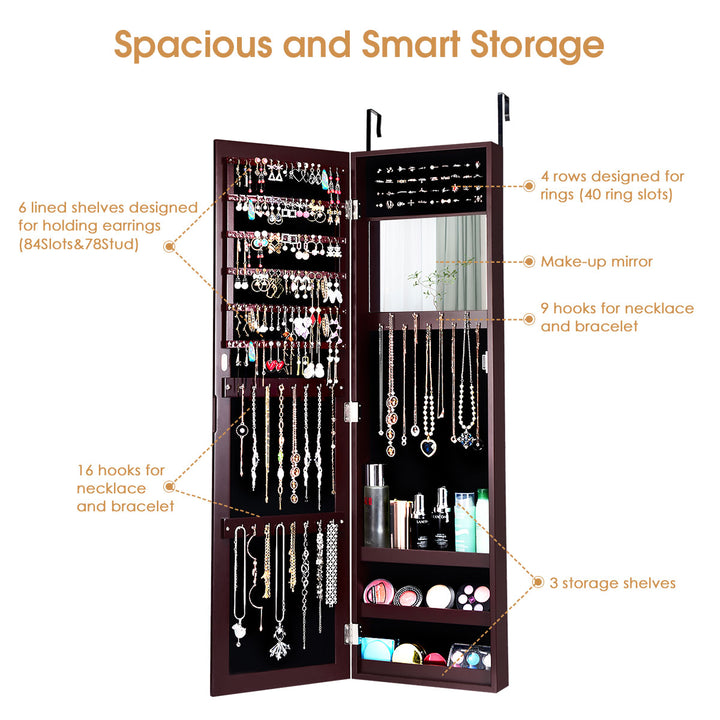 Jewelry Armoire Cabinet Wall Door Mounted - Giantex