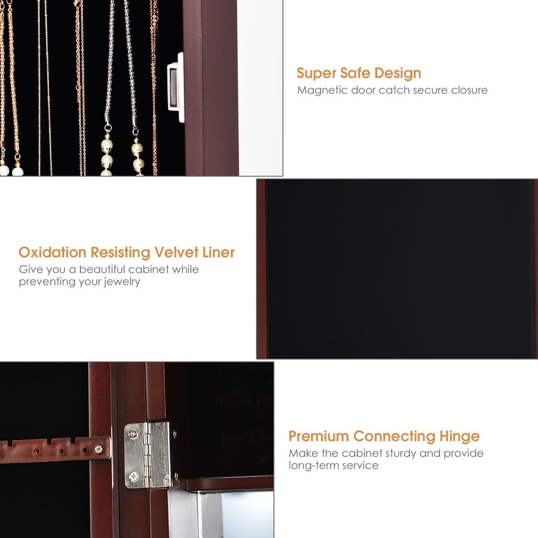 Jewelry Armoire Cabinet Wall Door Mounted - Giantex