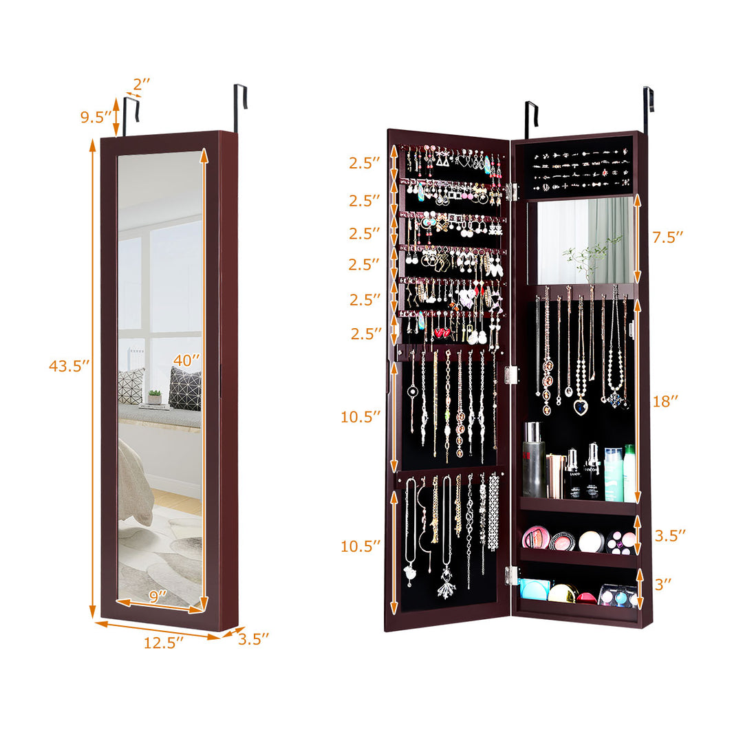 Jewelry Armoire Cabinet Wall Door Mounted - Giantex