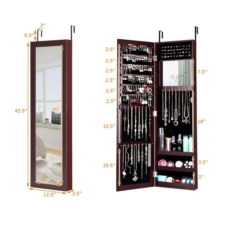 Jewelry Armoire Cabinet Wall Door Mounted - Giantex