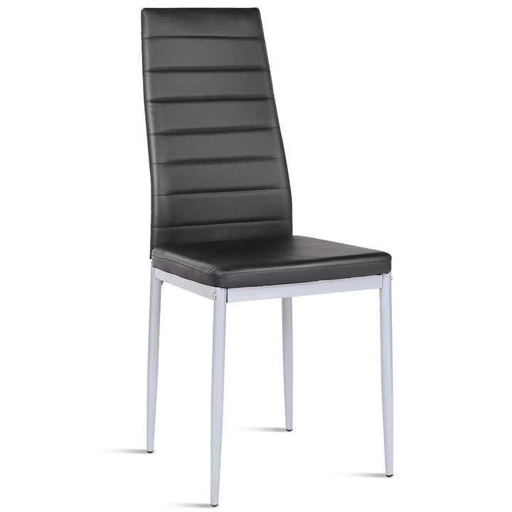 Giantex Set of 4 PU Leather Dining Side Chairs with Padded Seat Foot Cap