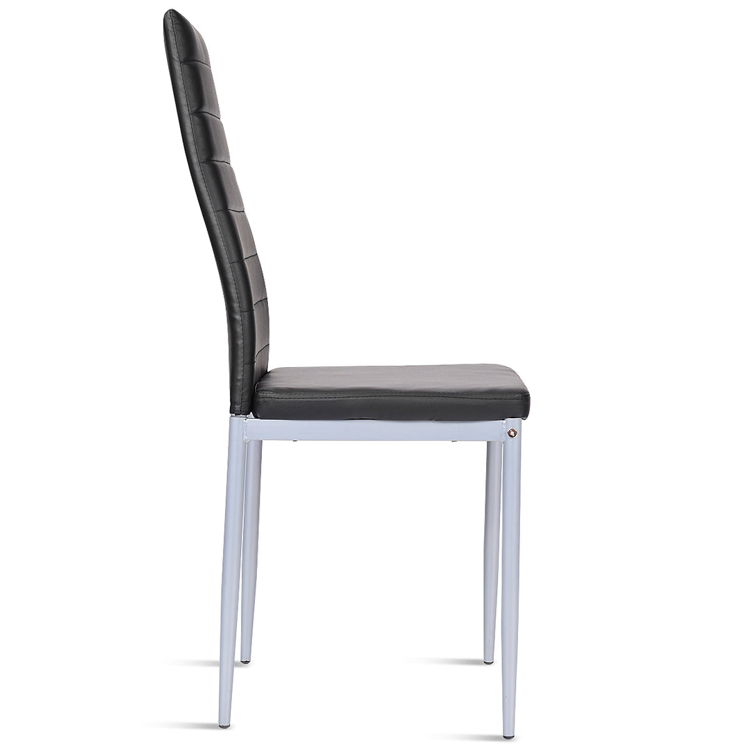 Giantex Set of 4 PU Leather Dining Side Chairs with Padded Seat Foot Cap