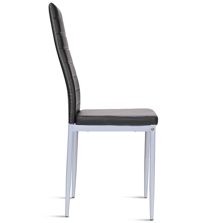 Giantex Set of 4 PU Leather Dining Side Chairs with Padded Seat Foot Cap