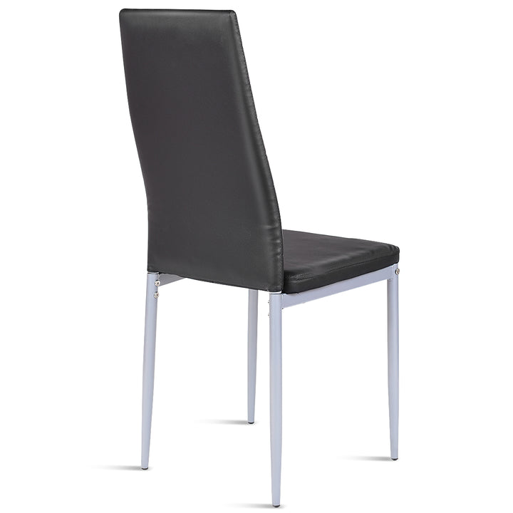 Giantex Set of 4 PU Leather Dining Side Chairs with Padded Seat Foot Cap