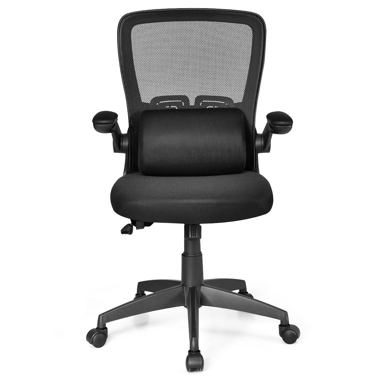 Giantex Ergonomic Desk Chair w/ Portable Lumbar Pillow (Black)