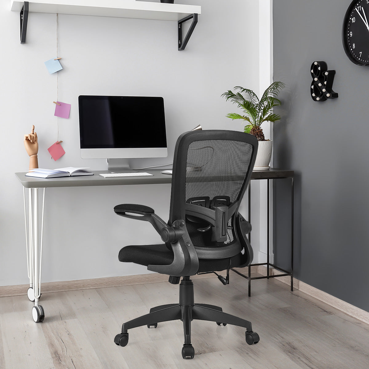 Giantex Ergonomic Desk Chair w/ Portable Lumbar Pillow (Black)