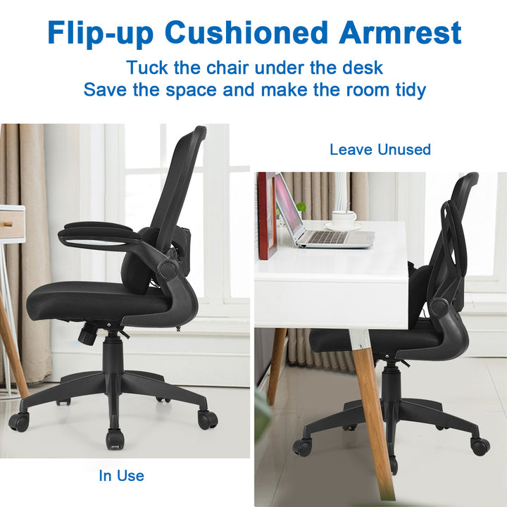 Giantex Ergonomic Desk Chair w/ Portable Lumbar Pillow (Black)