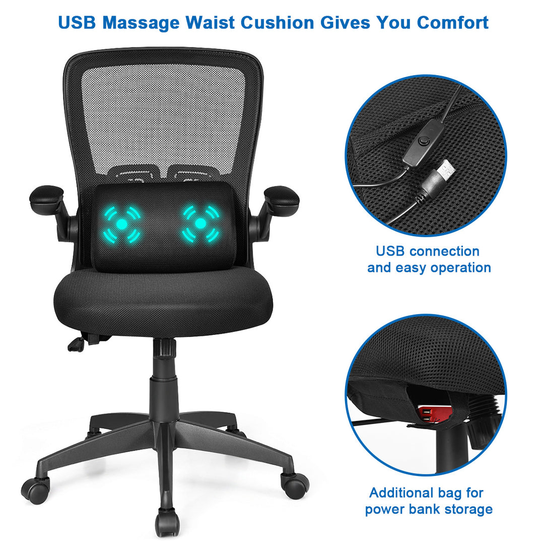 Giantex Ergonomic Desk Chair w/ Portable Lumbar Pillow (Black)