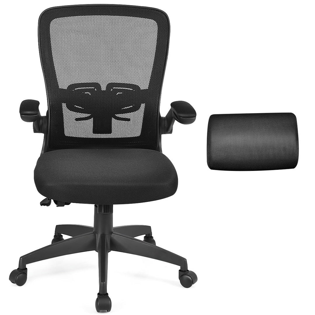 Giantex Ergonomic Desk Chair w/ Portable Lumbar Pillow (Black)