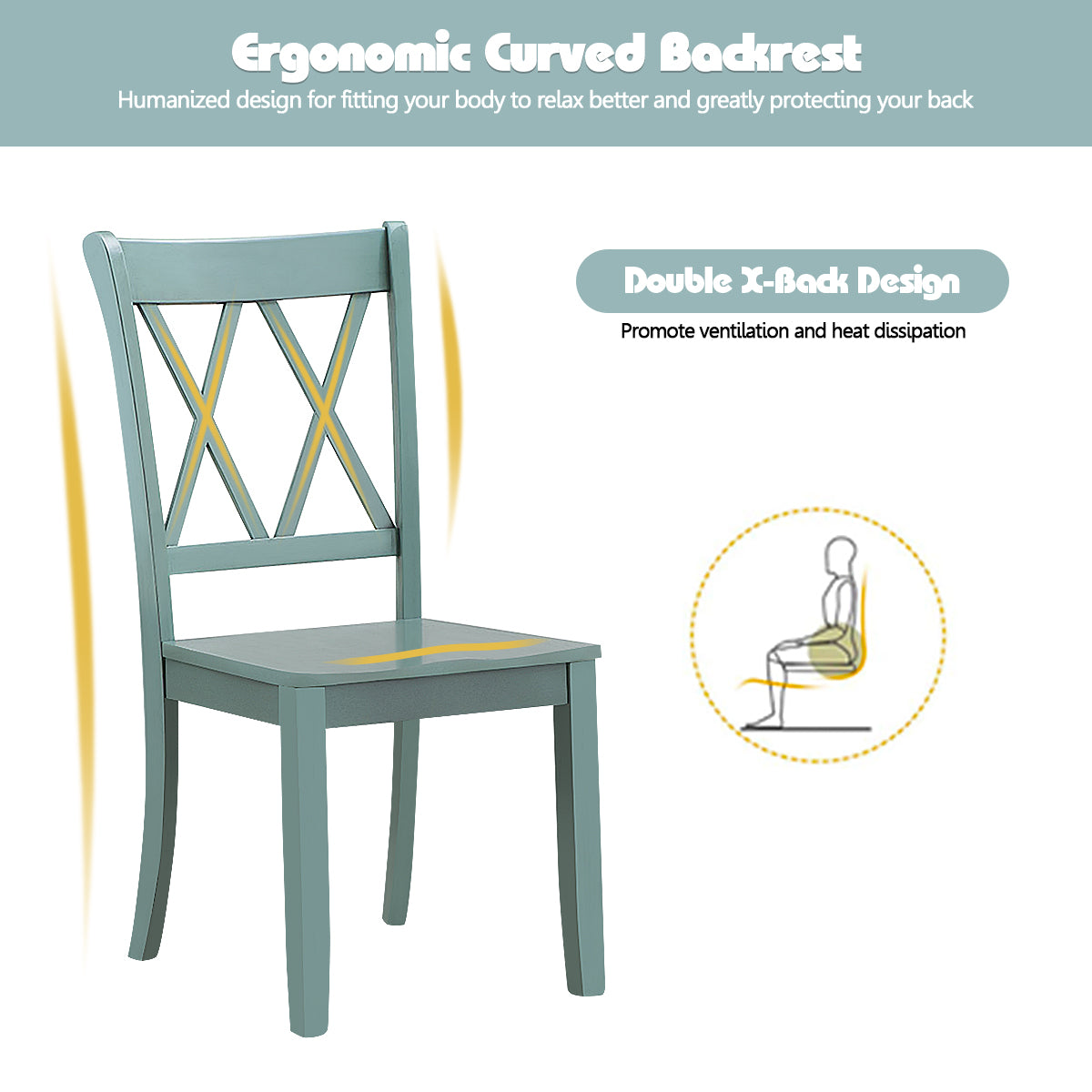 Giantex Rubber Wood Dining Room Side Chair
