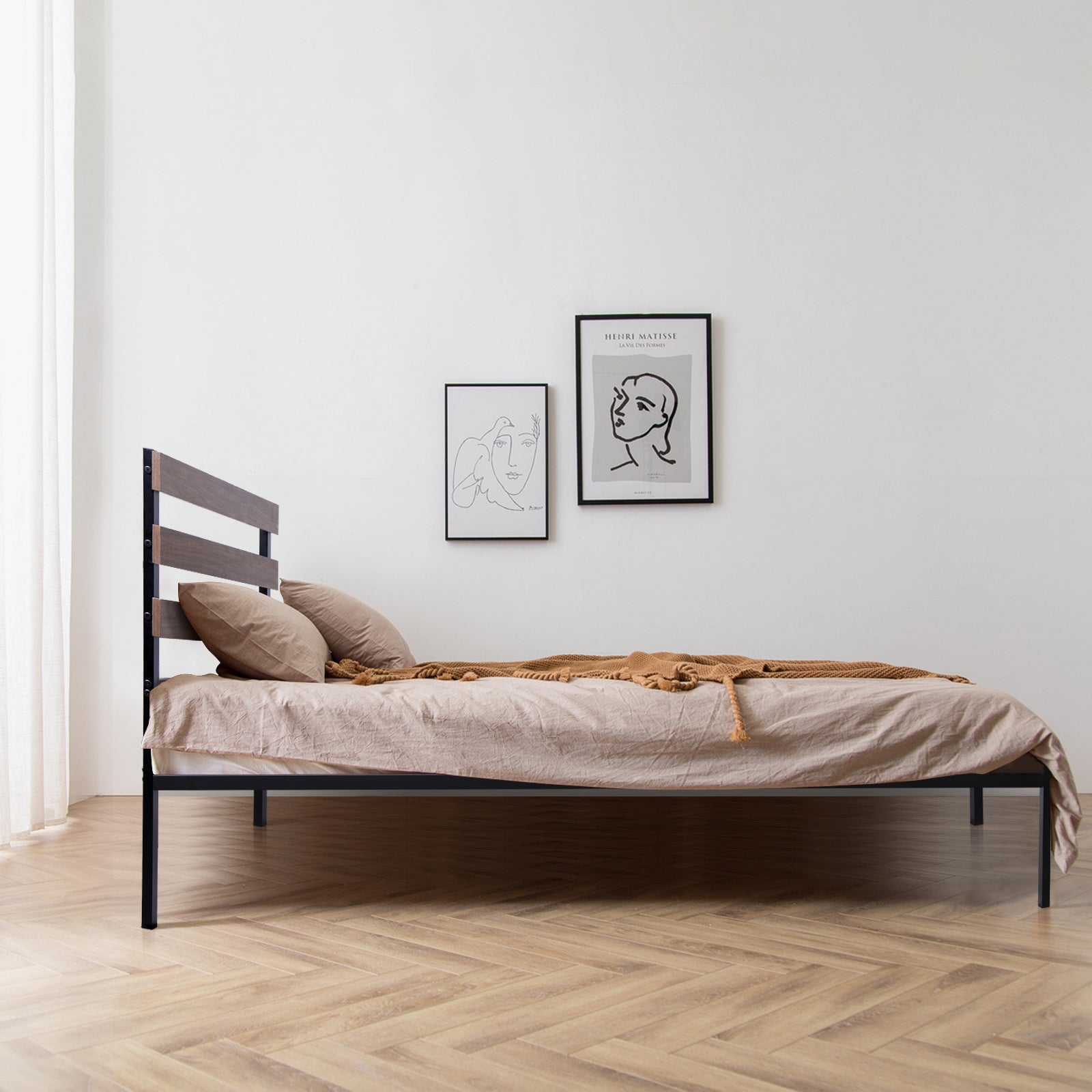 Easy Assembly Twin Metal Bed Frame No Box Spring Needed