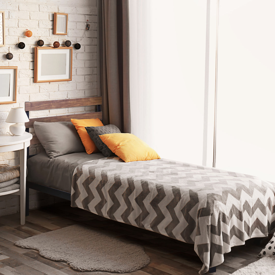 Easy Assembly Twin Metal Bed Frame No Box Spring Needed