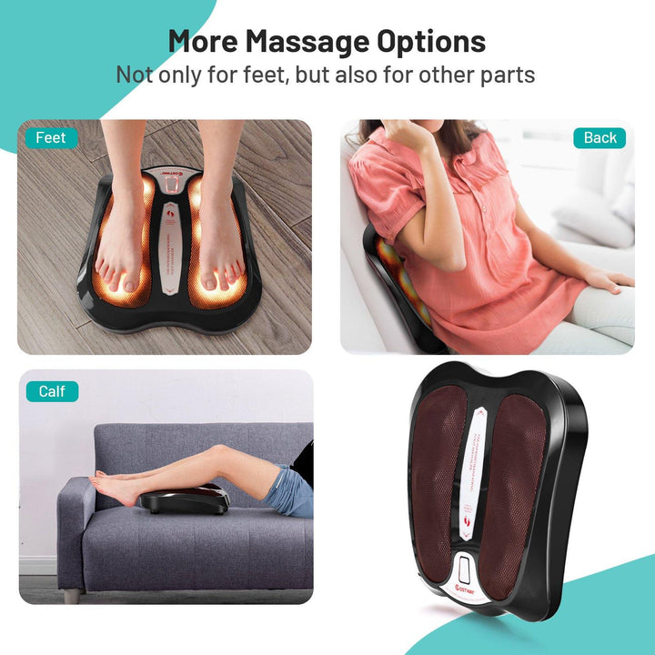 Giantex Foot Massager Shiatsu Feet Spa with Infrared Heating&18 Massage Nodes, Black - Giantexus