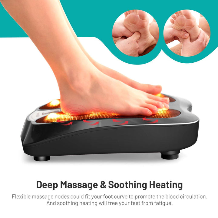 Giantex Foot Massager Shiatsu Feet Spa with Infrared Heating&18 Massage Nodes, Black - Giantexus
