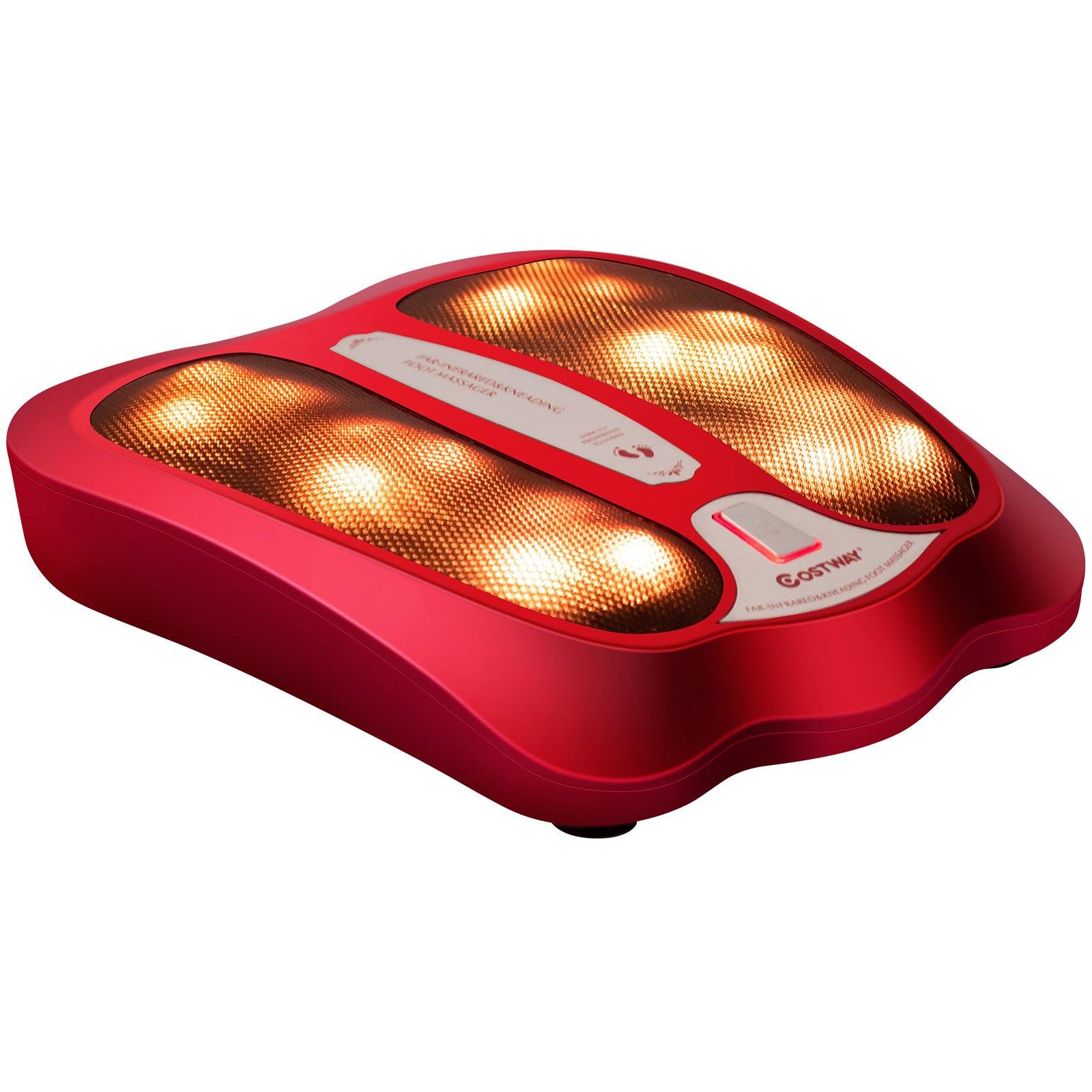 Giantex Foot Massager, Shiatsu Electric Feet Kneading Machine w/ Infrared Heating & 18 Massage Nodes(red) - Giantexus
