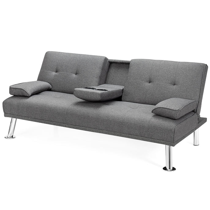 Giantex Modern Upholstered Accent Sofa, Fabric Futon Sofa Bed