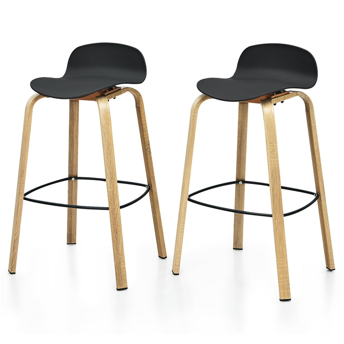 Giantex 30-Inch Modern Minimalist Bar Chairs with Footrest, Low Backrest and Metal Legs, Nordic Style High Stools