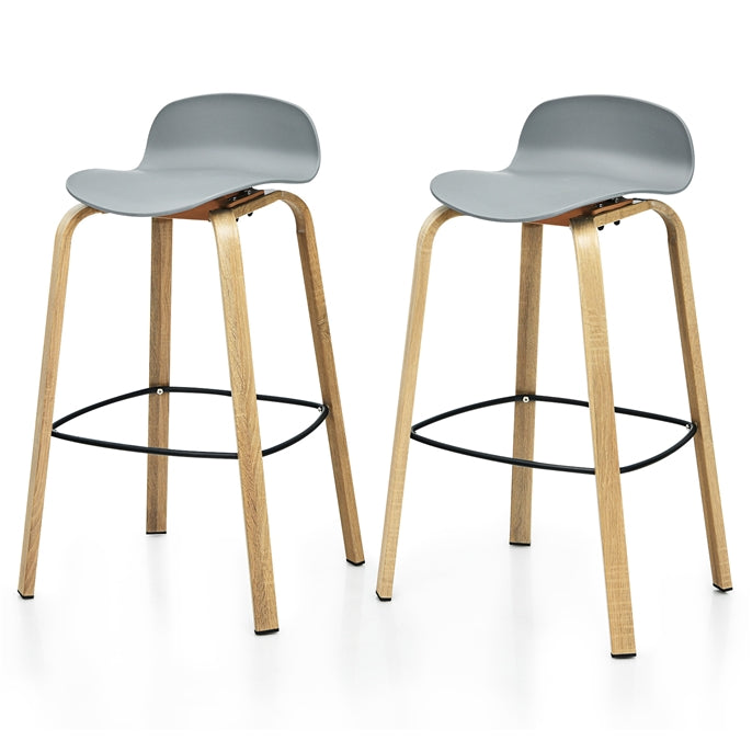 Giantex 30-Inch Modern Minimalist Bar Chairs with Footrest, Low Backrest and Metal Legs, Nordic Style High Stools