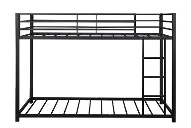 Classic Bunk Bed Frame with Safety Guard Rails & Side Ladder