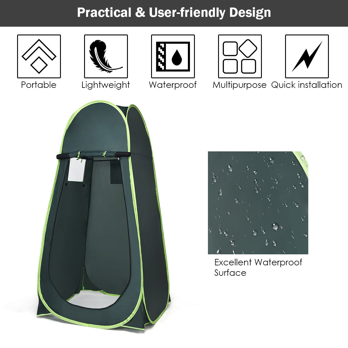Giantex Pop Up Shower Tent Portable Camping Tent for Dressing