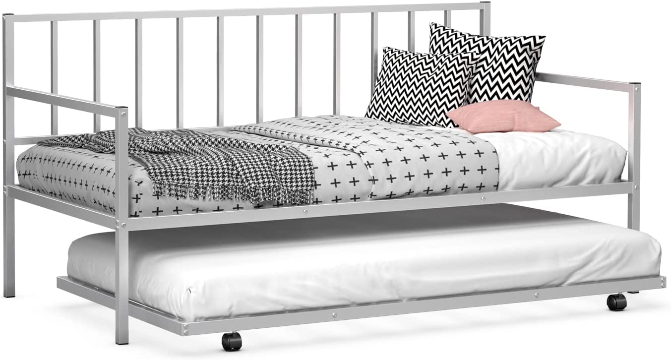 Giantex Twin Size Daybed and Trundle Frame Set