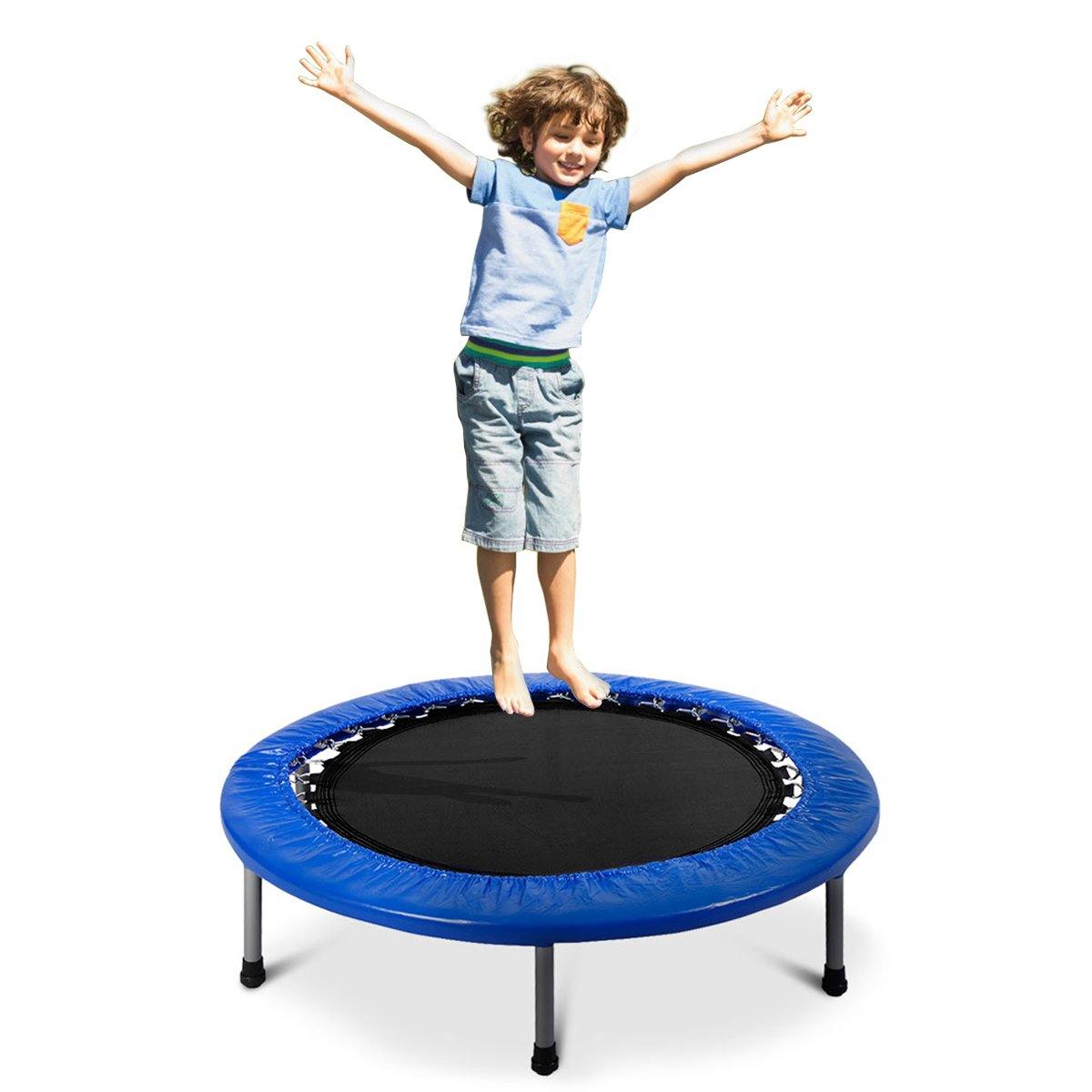 Mini Fitness Trampoline for Adults and Kids, 38 Inch Rebounder Trampoline - Giantexus