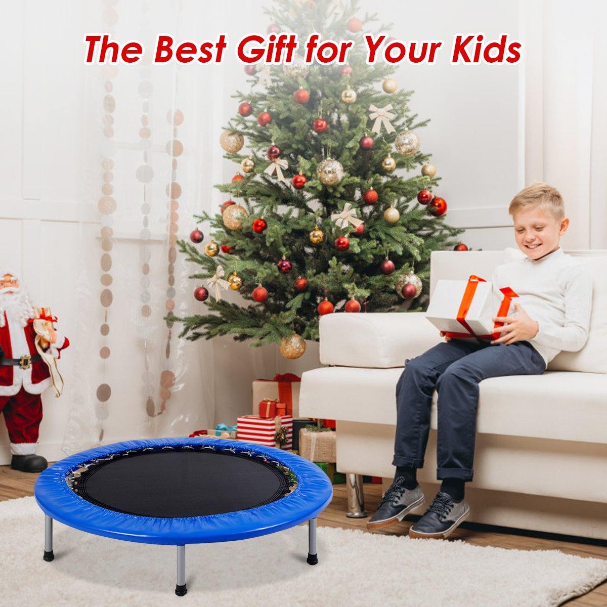 Mini Fitness Trampoline for Adults and Kids, 38 Inch Rebounder Trampoline - Giantexus