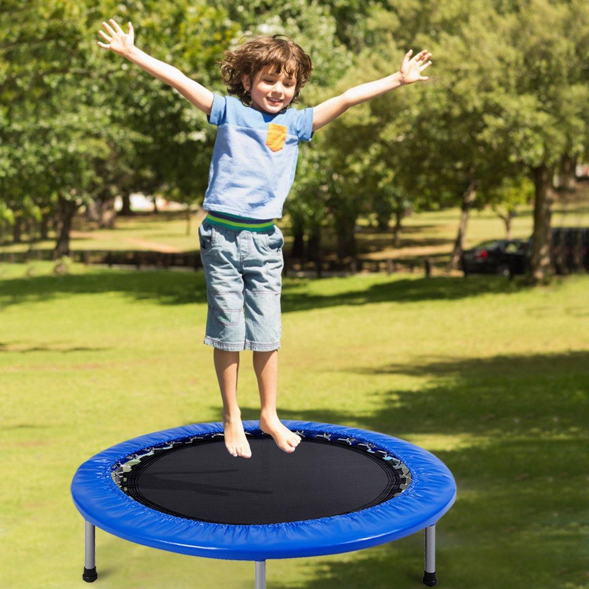 Mini Fitness Trampoline for Adults and Kids, 38 Inch Rebounder Trampoline - Giantexus