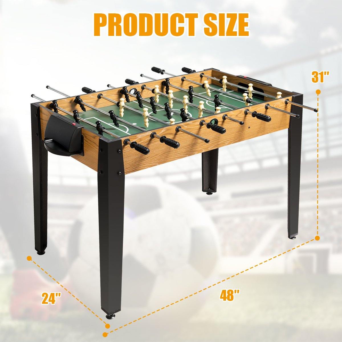 Giantex Foosball Table, Wooden Soccer Table Game w/ Footballs, Suit for 4 Players (48 inch) - Giantexus