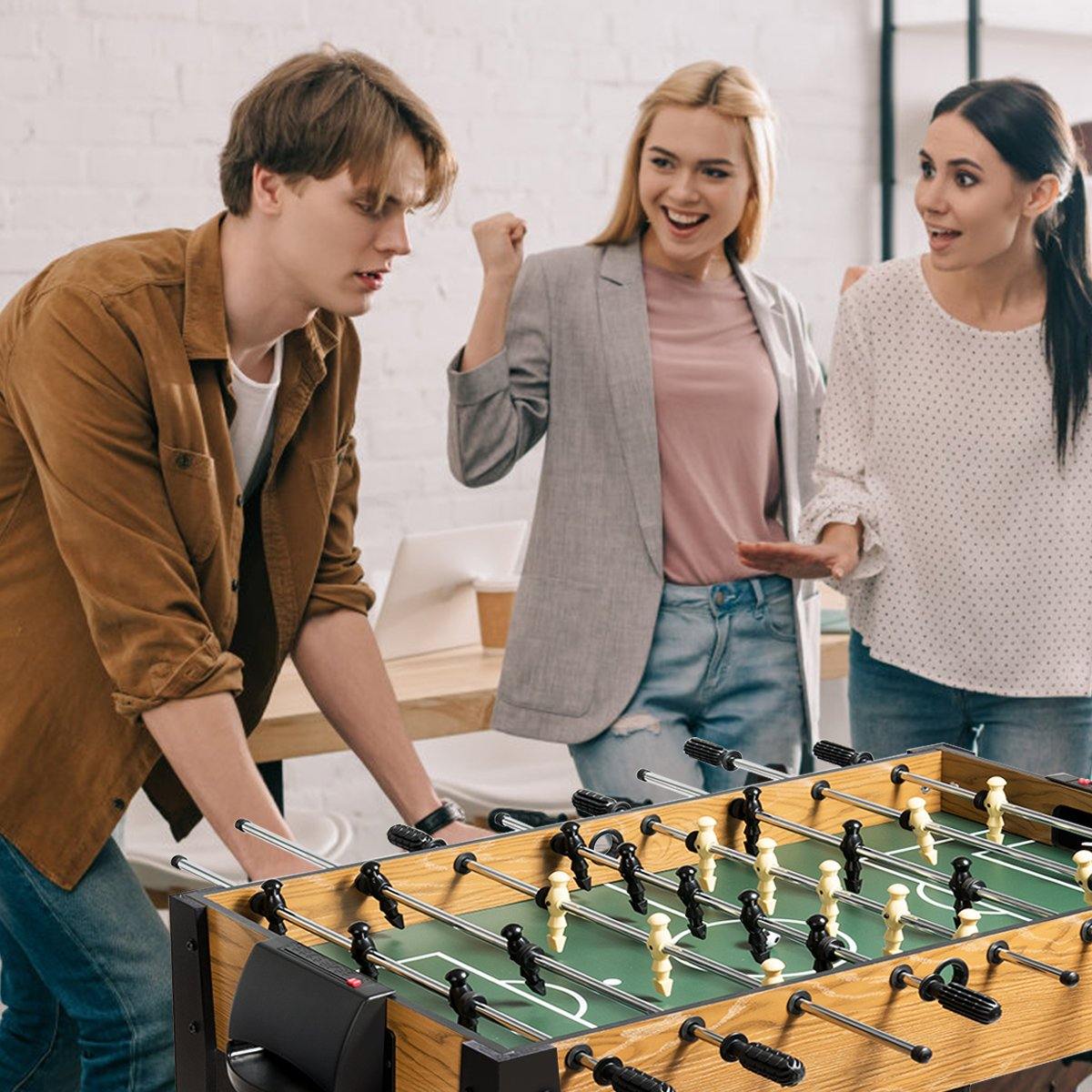 Giantex Foosball Table, Wooden Soccer Table Game w/ Footballs, Suit for 4 Players (48 inch) - Giantexus