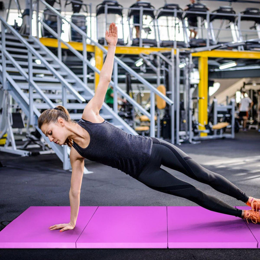 4'x8'x2 Gymnastics Mat, Folding Anti-Tear Gymnastics Panel Mats w/Carrying Handles - Giantexus