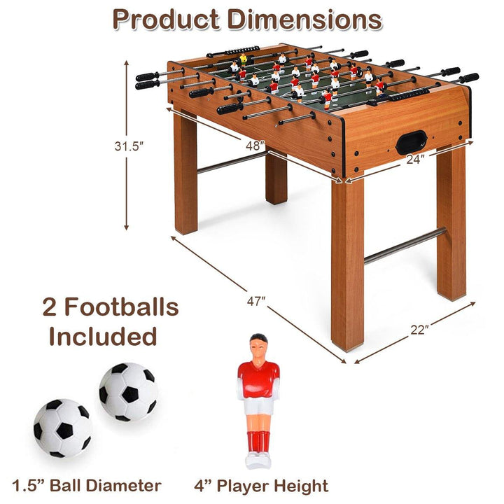 Giantex 48" Foosball Table, 8 Rods, 2 Balls and Score Keepers - Giantexus