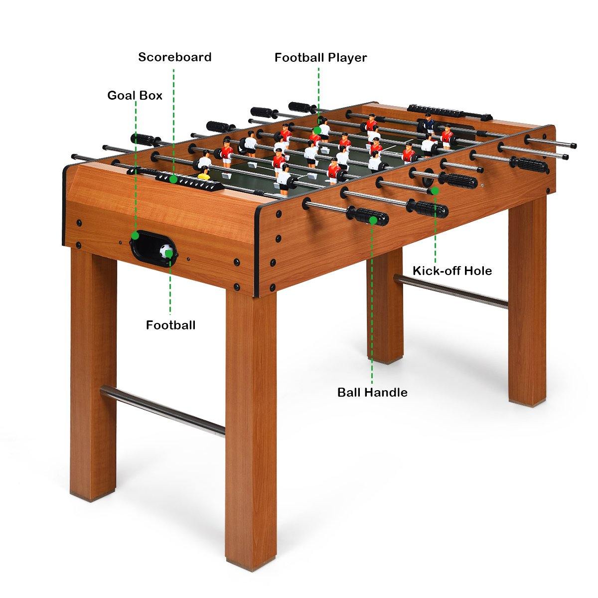 Giantex 48" Foosball Table, 8 Rods, 2 Balls and Score Keepers - Giantexus
