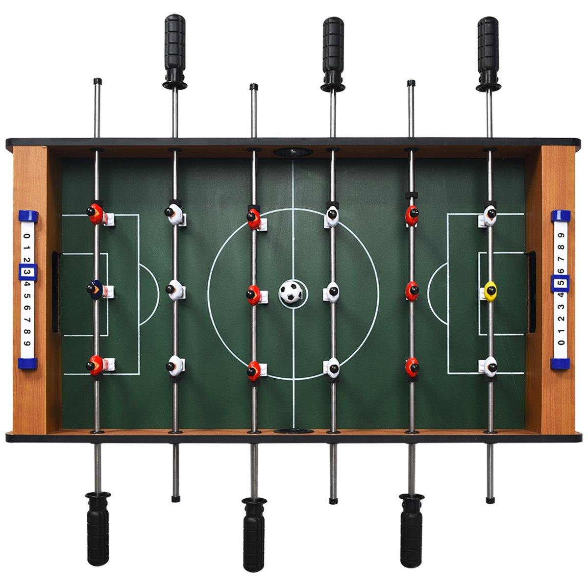 Giantex Foosball Table, 27in Mini Football Table Game w/ 2 Footballs, Score Keepers (Natural) - Giantexus