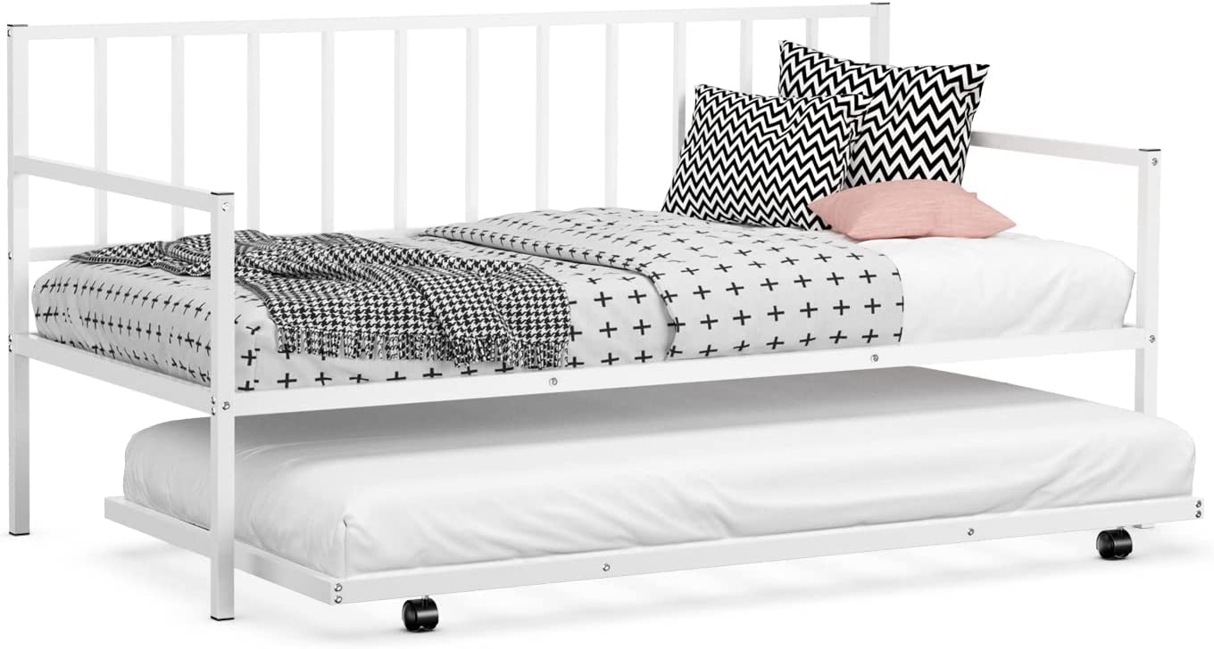 Giantex Twin Size Daybed and Trundle Frame Set