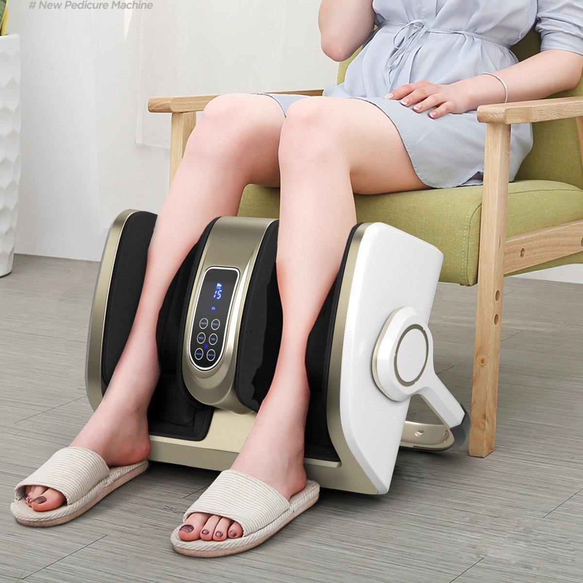 Giantex Shiatsu Foot Massager, Deep Kneading&Air Compression for Foot Calf Leg Arm, Heat and Vibration (White) - Giantexus