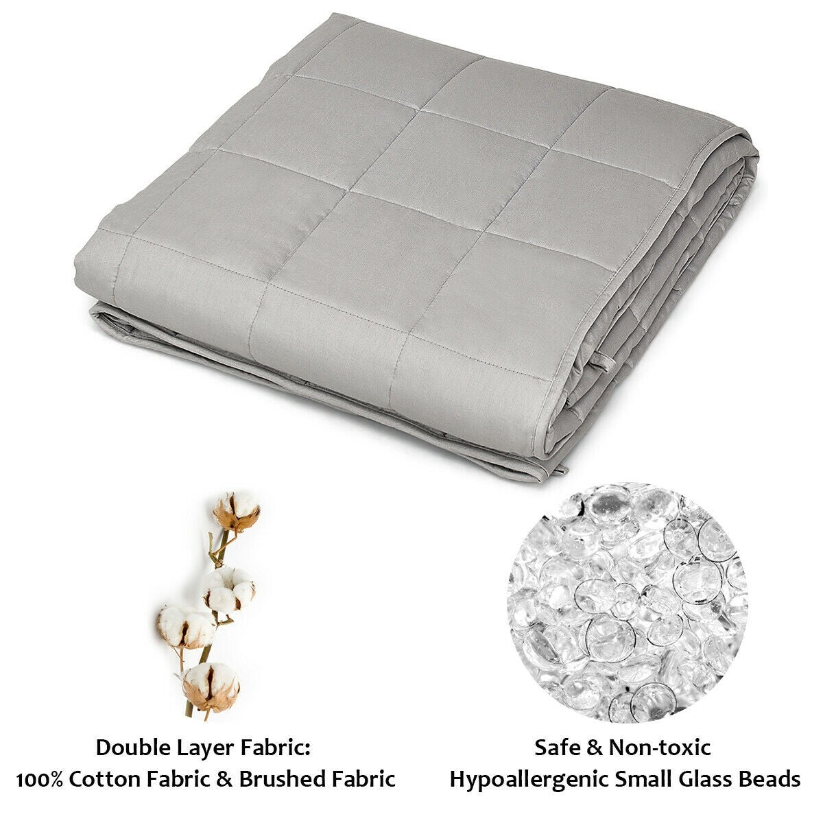 Premium Weighted Blanket Smaller Pockets | 48"x72" | Twin Size